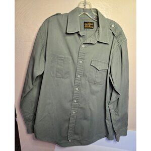 Eddie Bauer Sunwashed Heavyweight Cotton Button Down With Sz Lg Tall